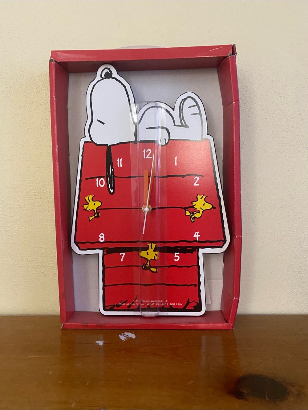 Peanuts Snoopy & Woodstock Red Doghouse Clock